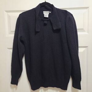 Vintage lambswool angora‎ rabbit hair black sweater size L